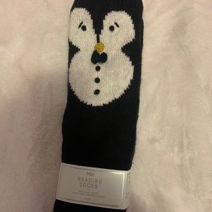 Indigo Penguin Reading Socks (Brand New with Tags)
